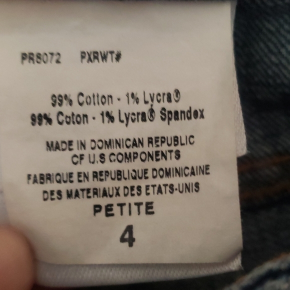 VTG ankle slit Eddie Bauer denim ombre blue jeans Petite 4 - Picture 4 of 6